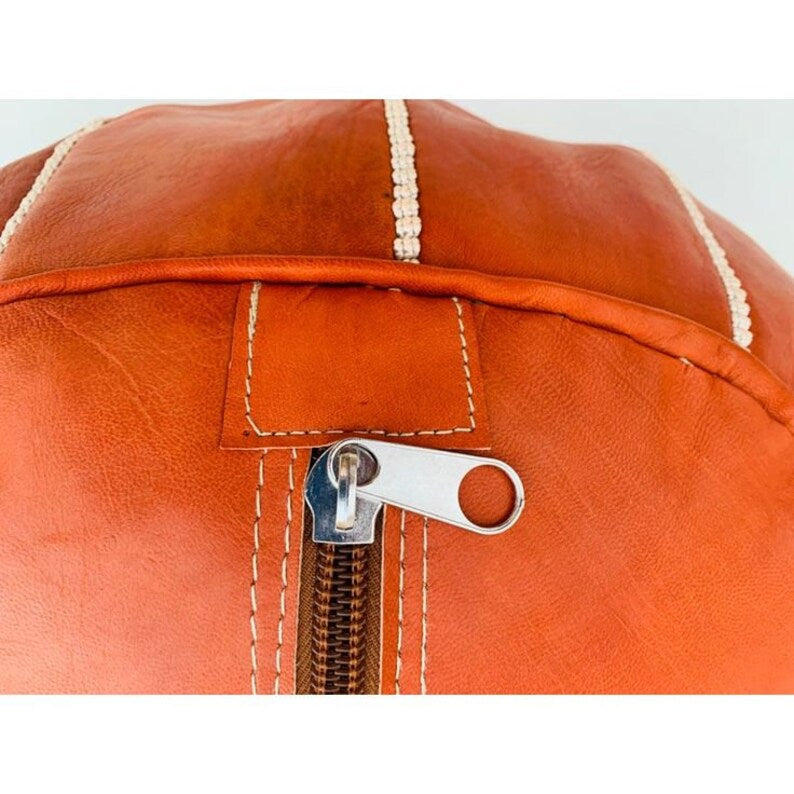 Handcrafted Moroccan Leather Pouf - Marokańska Pufa Skórzana