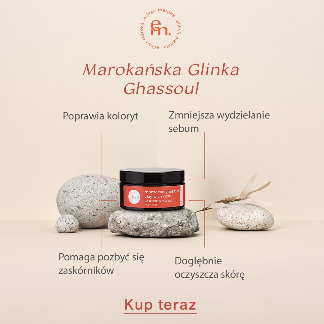 Marokańska Glinka Ghassoul z Różą - Eliksir Maroka