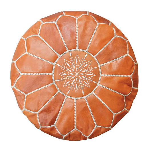 Handcrafted Moroccan Leather Pouf - Marokańska Pufa Skórzana
