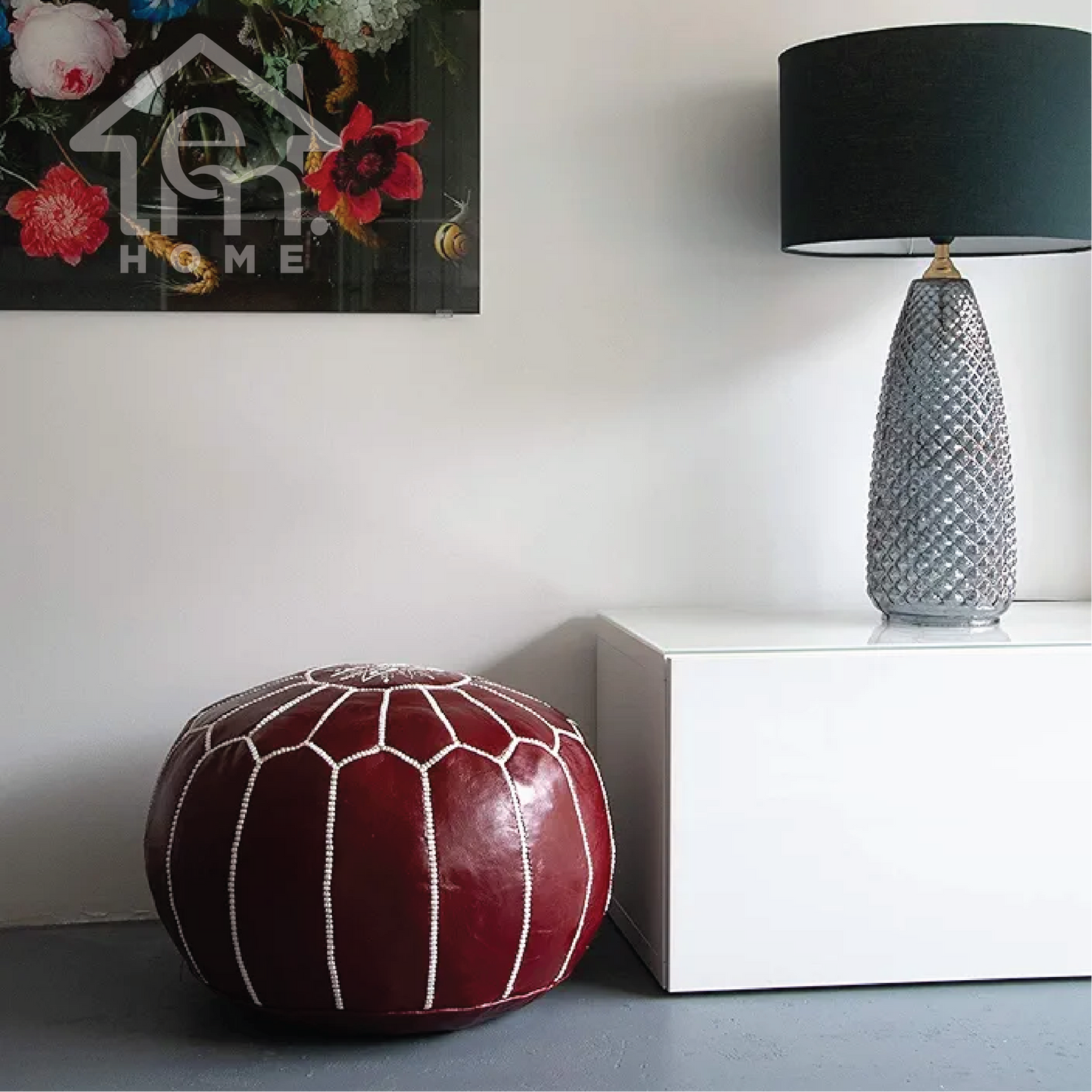 Handcrafted Moroccan Leather Pouf - Marokańska Pufa Skórzana